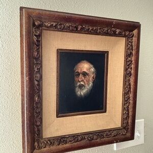 Framed Portrait Painting of Elderly Man by Rick Gonzalez